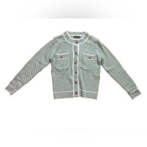 SHEIN striped double pocket cardigan